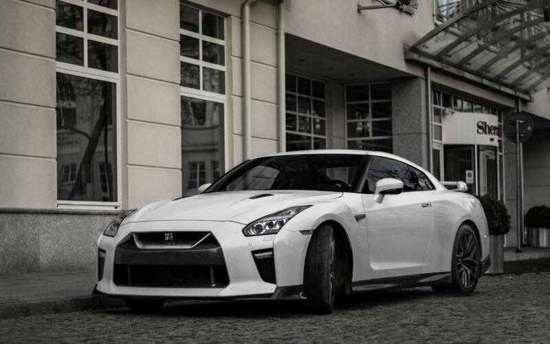 Nissan GT-R rental in Dallas white high performance sports car