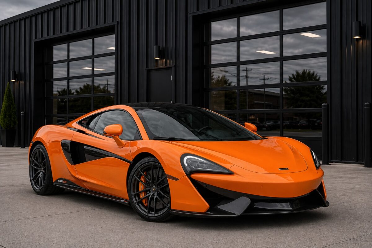 orange McLaren 570 GT exotic car for rent in Dallas